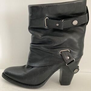 Matisse Amigo Women Leather Boots 14766 Booties Heels Round Toe Straps 9.5M EUC